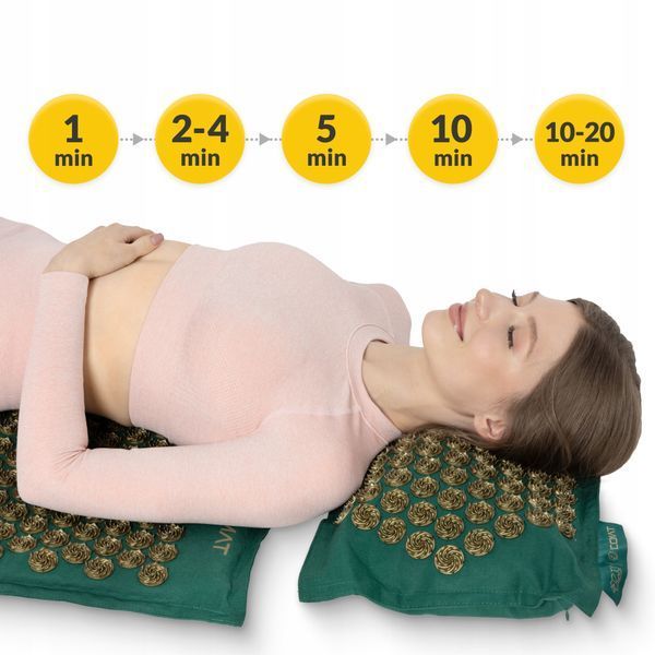 Килимок акупунктурний з подушкою 4FIZJO Eco Mat XL Аплікатор Кузнєцова Navy Green/Gold (P-5907739313614) 3479 фото