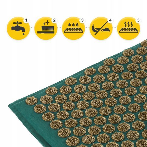 Килимок акупунктурний з подушкою 4FIZJO Eco Mat XL Аплікатор Кузнєцова Navy Green/Gold (P-5907739313614) 3479 фото
