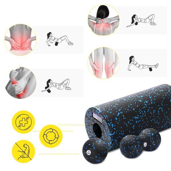 Масажний набір Cornix (Ball 8 см, Duoball 8 х 16 см та Foam Roller 30 х 15 см) XR-0078 4045 фото
