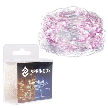 Гірлянда на батарейках Springos 1.9 м 20 LED CL0013 Cold White/Pink 3232 фото