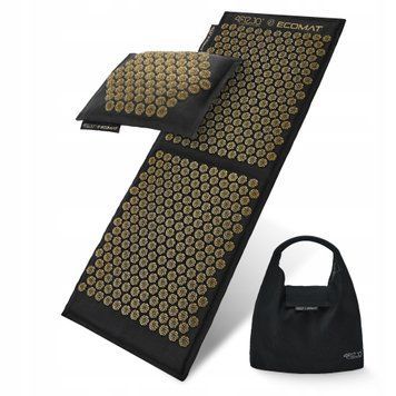 Килимок акупунктурний з подушкою 4FIZJO Eco Mat XL Аплікатор Кузнєцова Black/Gold (P-5907739313591) 3480 фото
