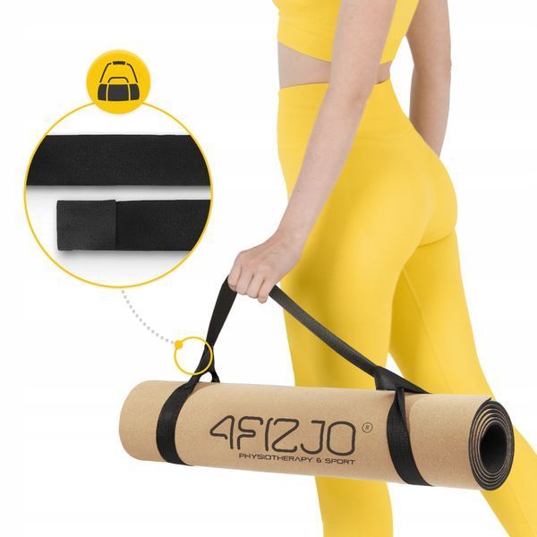 Килимок (мат) спортивний 4FIZJO Cork 183 x 61 x 0.4 см для йоги та фітнесу (P-5907739319562) 4808 фото