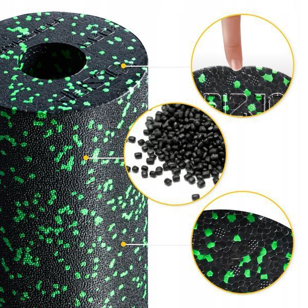 Масажний ролик 4FIZJO EPP PRO+ 33 x 14 см (валик, роллер) гладкий Black/Green (P-5907222931424) 1524 фото