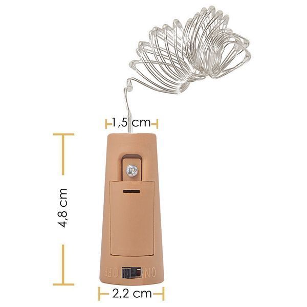 Гірлянда корок у пляшку на батарейках Springos 1.9 м 20 LED CL0027 Cold White 3233 фото