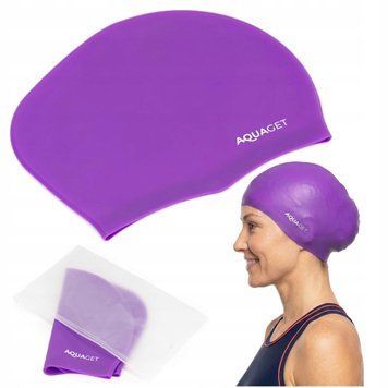 Шапочка для плавання Aquaget для довгого волосся AQ0031 Violet 5998 фото