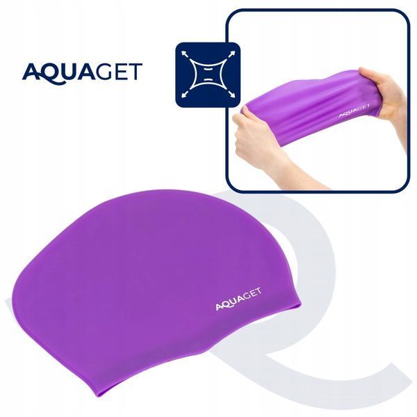 Шапочка для плавання Aquaget для довгого волосся AQ0031 Violet 5998 фото