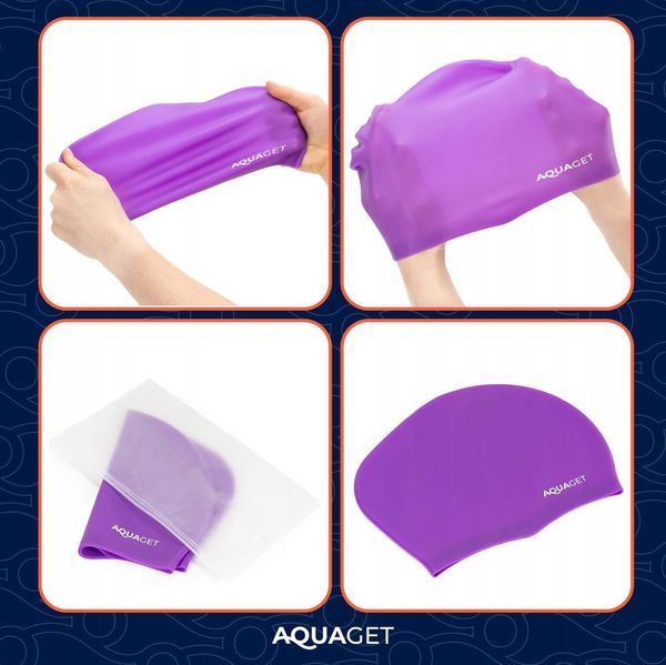 Шапочка для плавання Aquaget для довгого волосся AQ0031 Violet 5998 фото