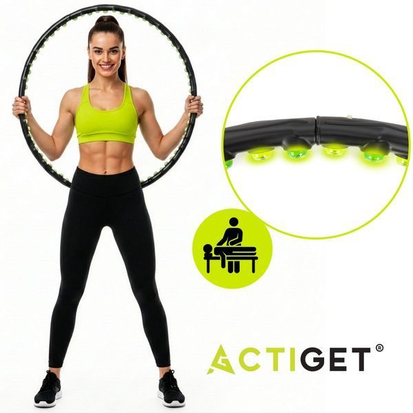 Обруч для талії Actiget (хулахуп) масажний, складний 88 см 1.2 кг ACT0135 Black 5868 фото