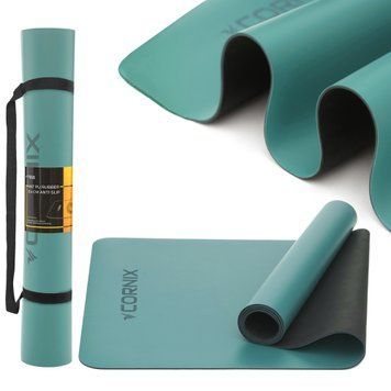 Килимок спортивний Cornix PU 183 x 68 x 0.4 см для йоги та фітнесу XR-0318 Turquoise 5113 фото