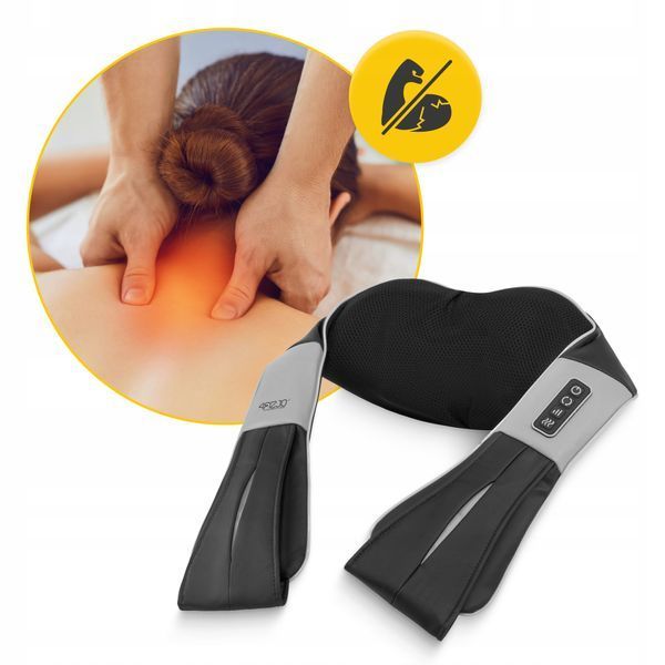 Накидка-масажер 4FIZJO Shiatsu Ultra+ для шиї та спини, акумуляторний Black/Grey (P-5907739319098) 4940 фото