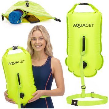 Буй для плавання Aquaget 2 в 1 15 л надувний AQ0039 Lime Green 6005 фото