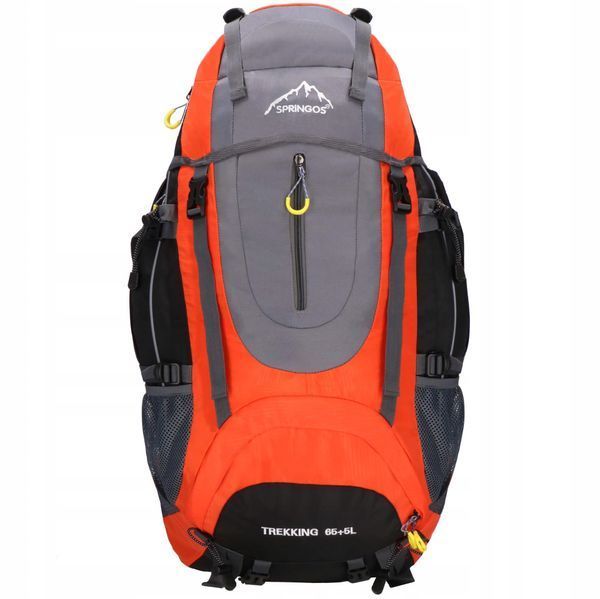 Рюкзак туристичний Springos 70 л CS0128 Black/Grey/Orange 6054 фото