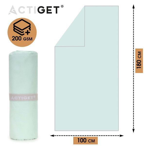 Рушник спортивний Actiget 180 x 100 см з мікрофібри ACT0199 Mint 5920 фото
