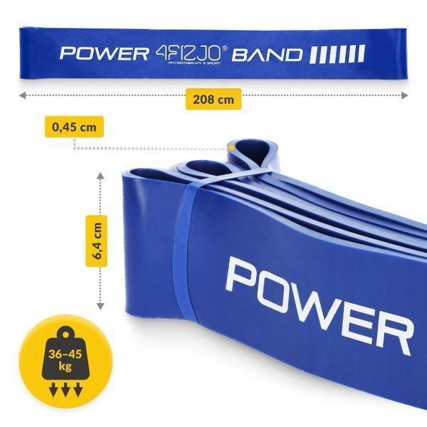 Еспандер-петля 4FIZJO Power Band 64 мм 36-46 кг резина для фітнесу і спорту Blue (P-5907222931097) 1354 фото