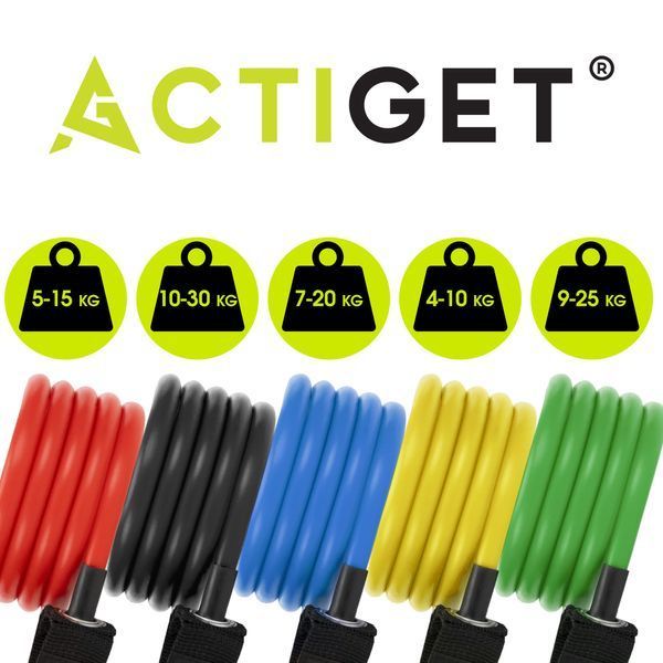 Набір трубчастих еспандерів Actiget 5 шт 4-30 кг ACT0048 5820 фото
