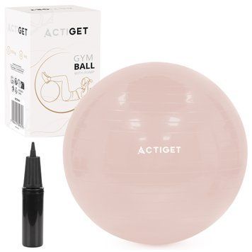 М'яч для фітнесу (фітбол) Actiget 65 см з насосом ACT0143 Light Pink 5876 фото