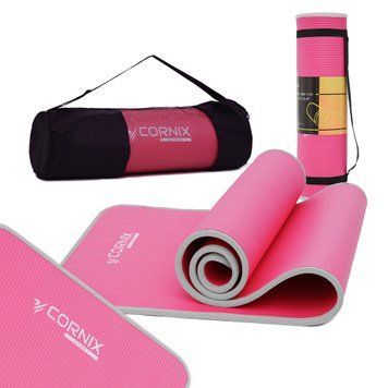 Килимок спортивний Cornix NBR 183 x 61 x 1 cм для йоги та фітнесу XR-0095 Pink/Grey 4450 фото