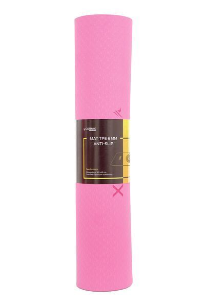 Килимок спортивний Cornix TPE 183 x 61 x 0.6 см для йоги та фітнесу XR-0005 Pink/Rose 3796 фото
