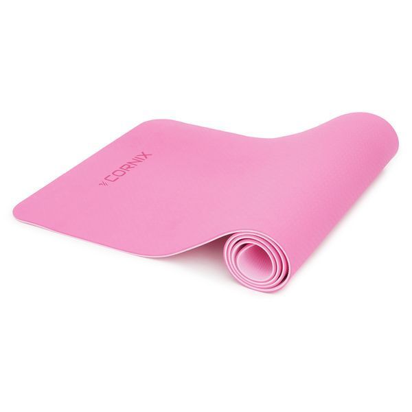 Килимок спортивний Cornix TPE 183 x 61 x 0.6 см для йоги та фітнесу XR-0005 Pink/Rose 3796 фото