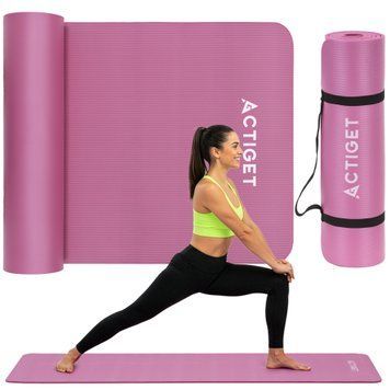 Килимок спортивний Actiget NBR 183 x 61 x 1 cм для йоги та фітнесу ACT0018 Pink 5957 фото