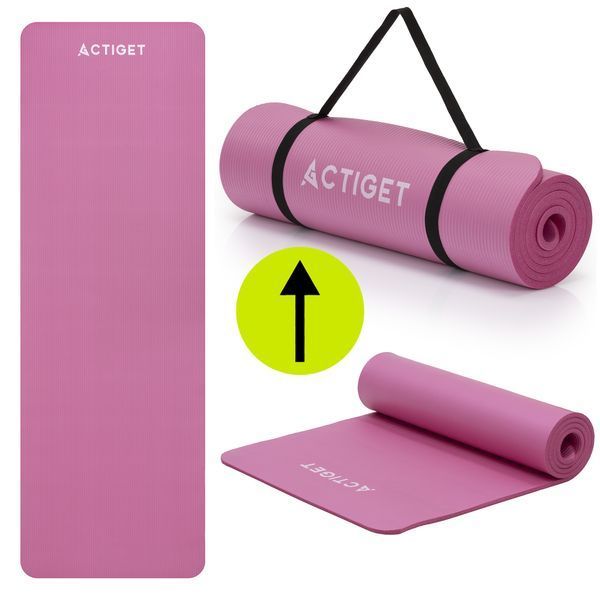 Килимок спортивний Actiget NBR 183 x 61 x 1 cм для йоги та фітнесу ACT0018 Pink 5957 фото