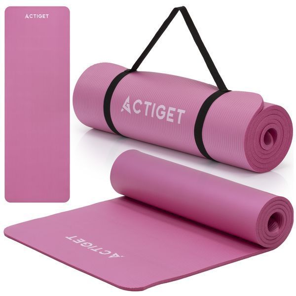 Килимок спортивний Actiget NBR 183 x 61 x 1 cм для йоги та фітнесу ACT0018 Pink 5957 фото