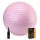М'яч для фітнесу (фітбол) Cornix 65 см масажний Anti-Burst XR-0489 Light Pink 5752 фото