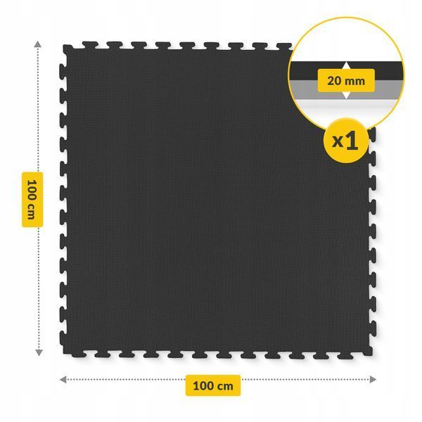 Мат-пазл (ласточкин хвіст) 4FIZJO Mat Puzzle EVA 100 x 100 x 2 cм Black/Grey (P-5907739316226) 5449 фото