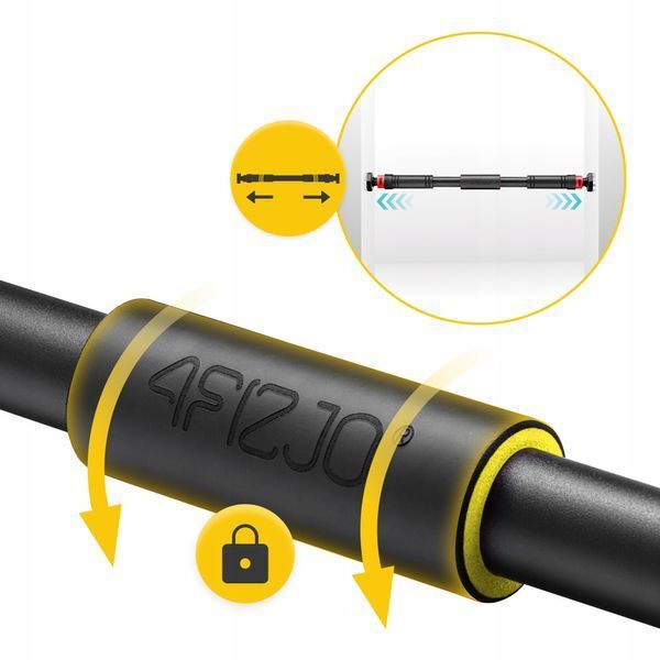 Турнік розсувний 4FIZJO 66-100 см Black/Yellow (P-5907739314765) 4823 фото