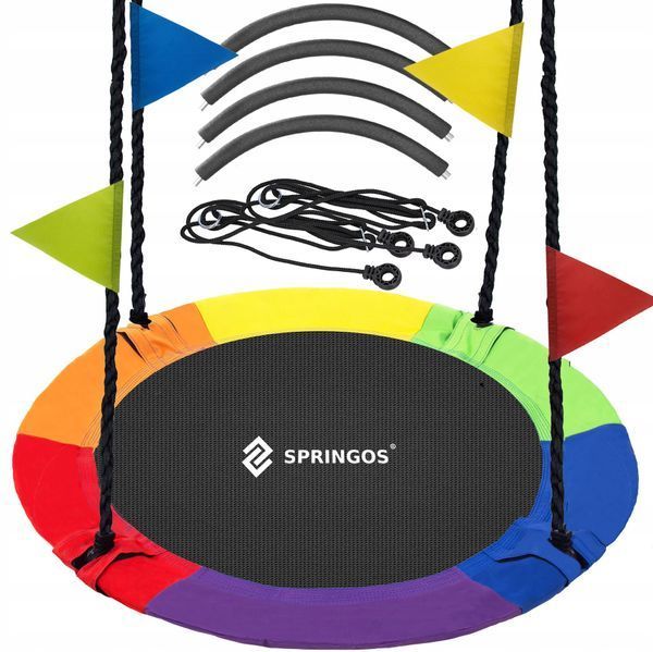 Гойдалка-гніздо Springos кругла 100 см NS028 Mix 6057 фото