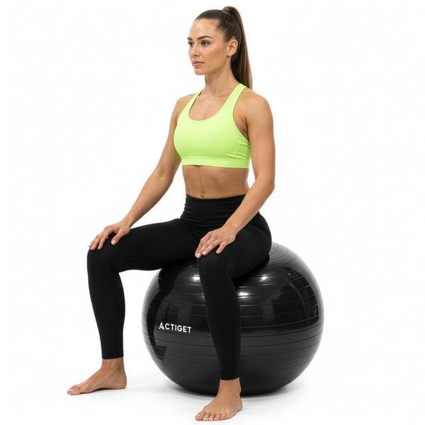 М'яч для фітнесу (фітбол) Actiget 75 см з насосом ACT0146 Black 5879 фото