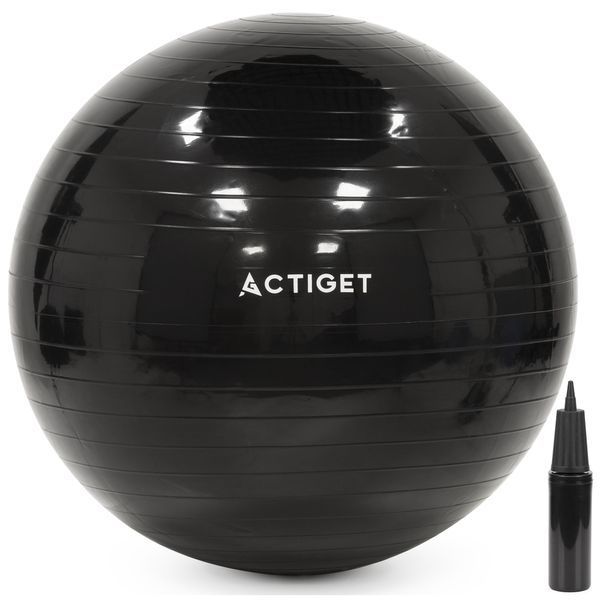 М'яч для фітнесу (фітбол) Actiget 75 см з насосом ACT0146 Black 5879 фото